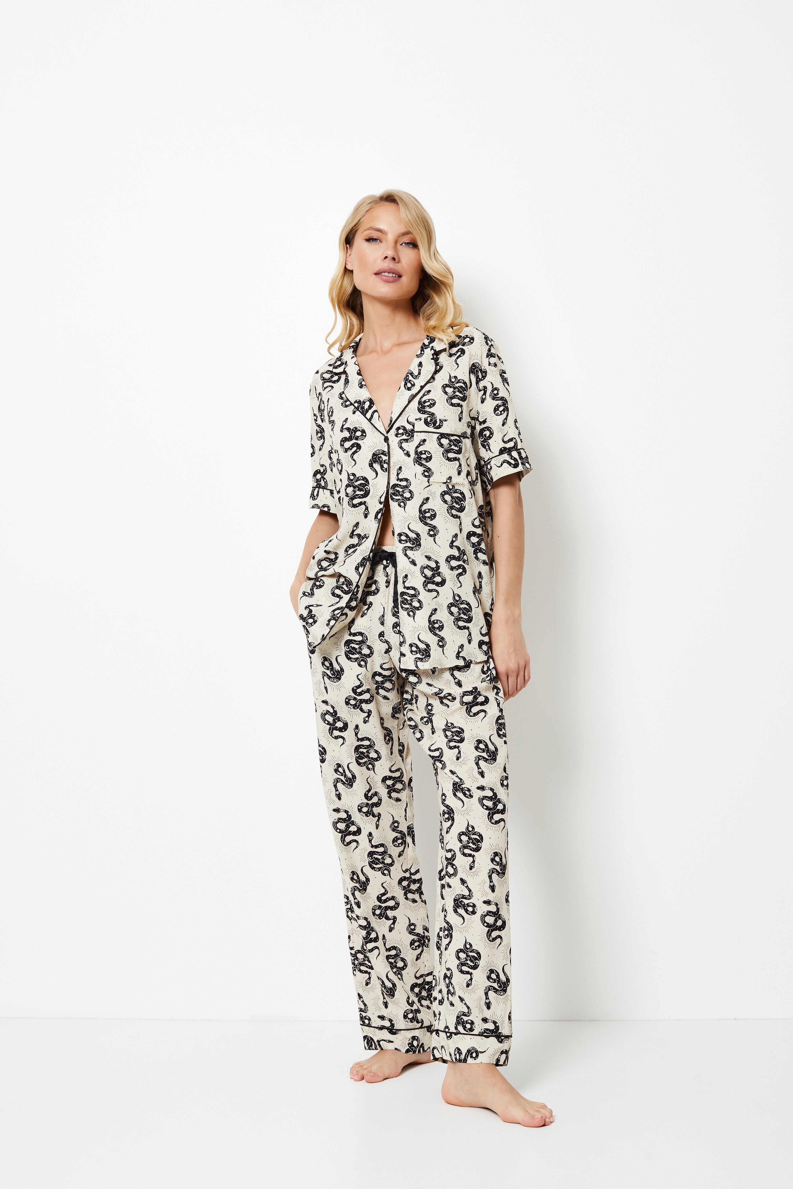 Aruelle Ladies Long Sleeve Pyjamas Dakara Snake Print PJ Set